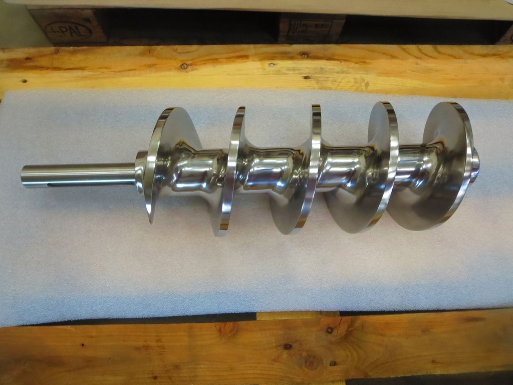 Scheckenförderer mit STELIT Panzerung nach dem Schleifen